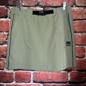 DKNY Olive Green Belted Skirt Medium M